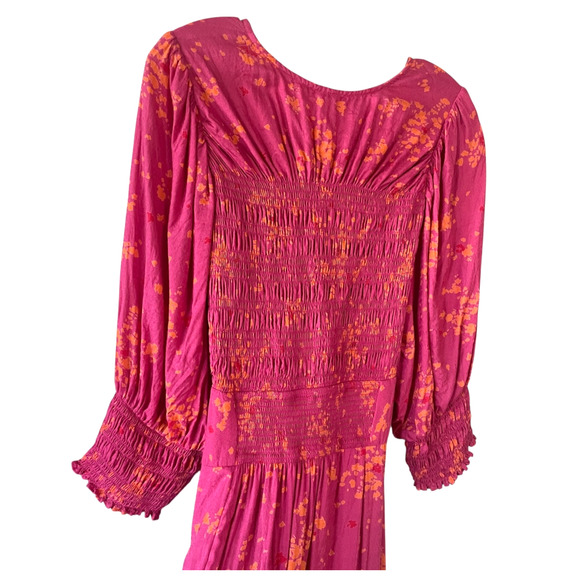 FREE PEOPLE String Of Hearts Women's Size XL Pink/Orange Printed Boho Maxi Dress - Picture 6 of 14